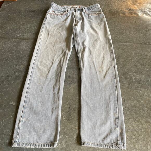 Vintage Levi's 505 Regular Fit Embroidered Denim Jeans 31x32 (31x31) Light Wash - Picture 10 of 16